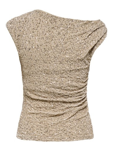 Only Sleeveless Sequin Top | Almond 15383400