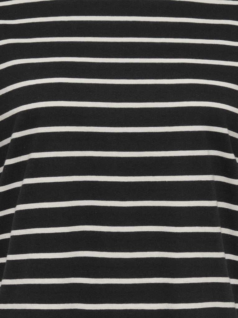 ONLY Happy S/S O-Neck Stripe Tee | Black