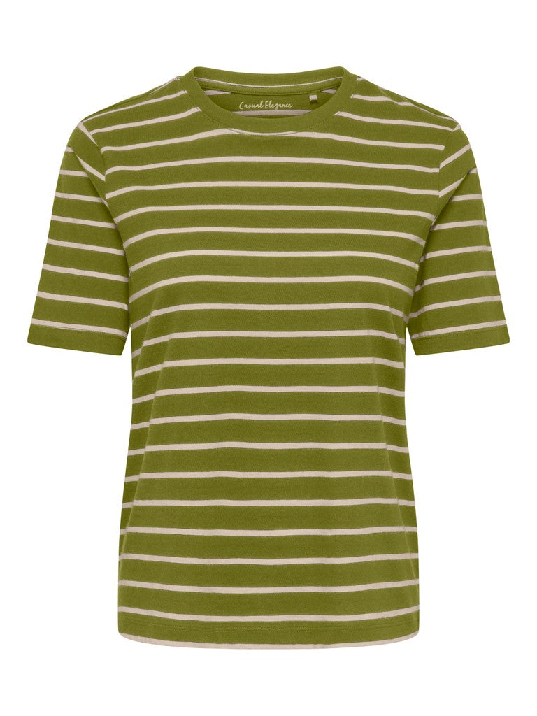 ONLY Happy S/S O-Neck Stripe Tee | Green