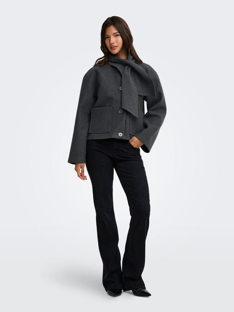 ONLY Carrie Scarf Jacket | Dark Grey