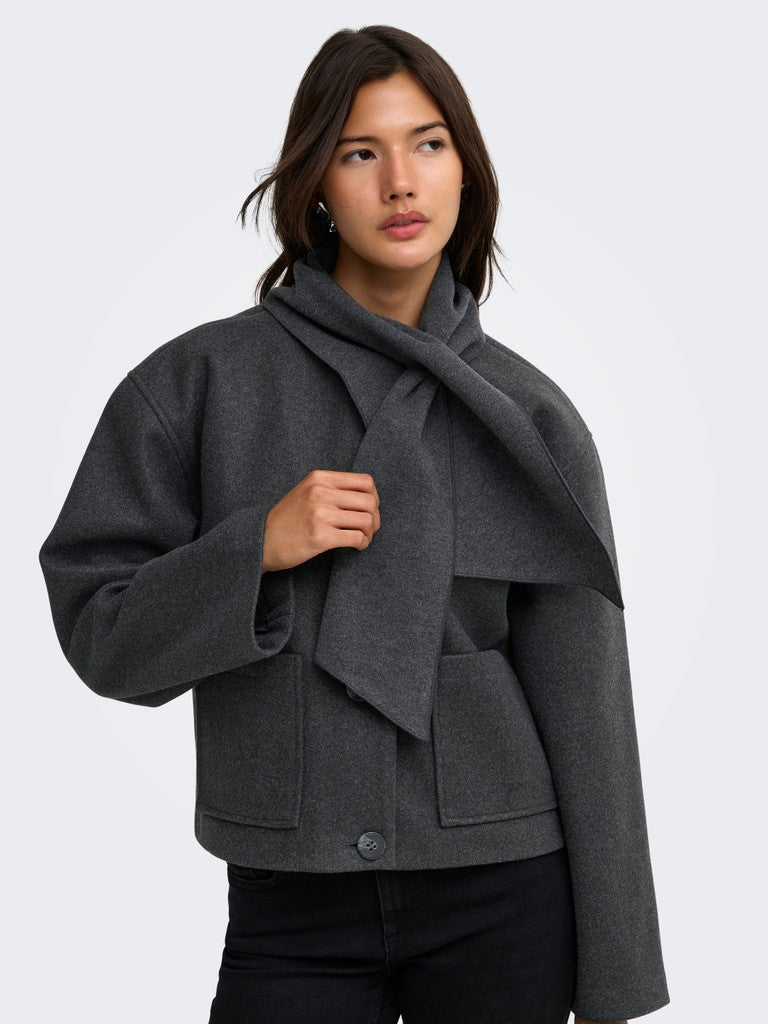 ONLY Carrie Scarf Jacket | Dark Grey