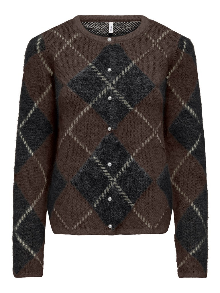 ONLY Noeme LS O-Neck Cardigan | Caffee