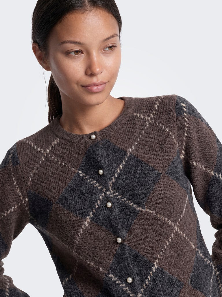 ONLY Noeme LS O-Neck Cardigan | Caffee