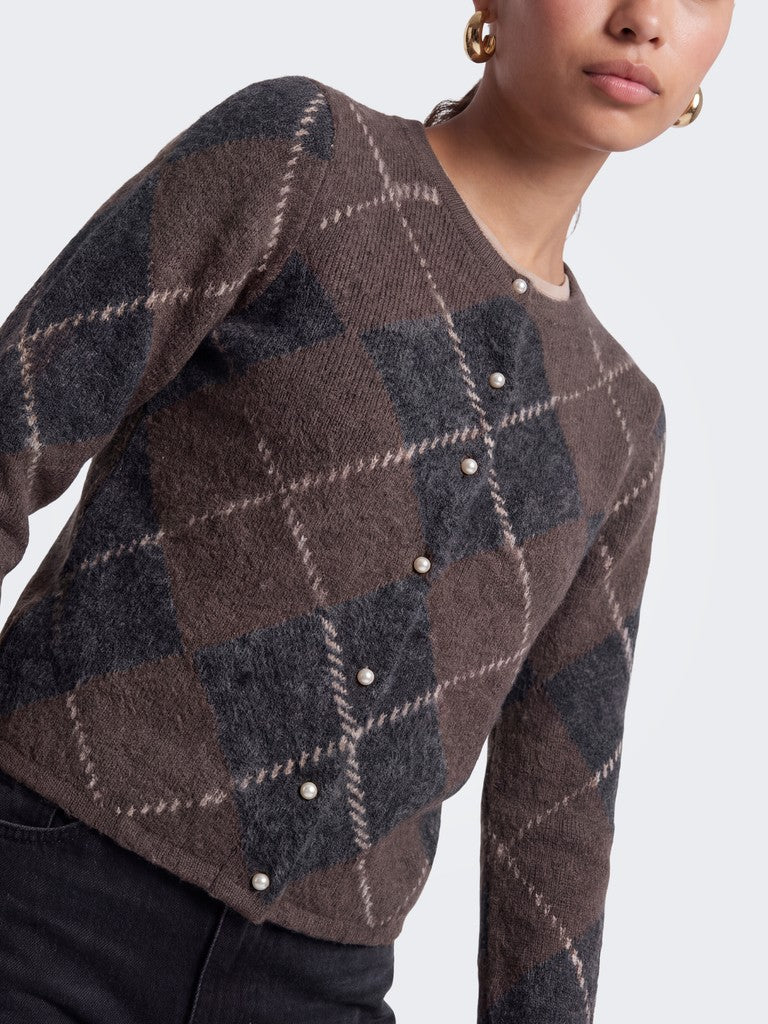 ONLY Noeme LS O-Neck Cardigan | Caffee
