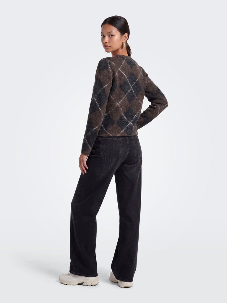 ONLY Noeme LS O-Neck Cardigan | Caffee