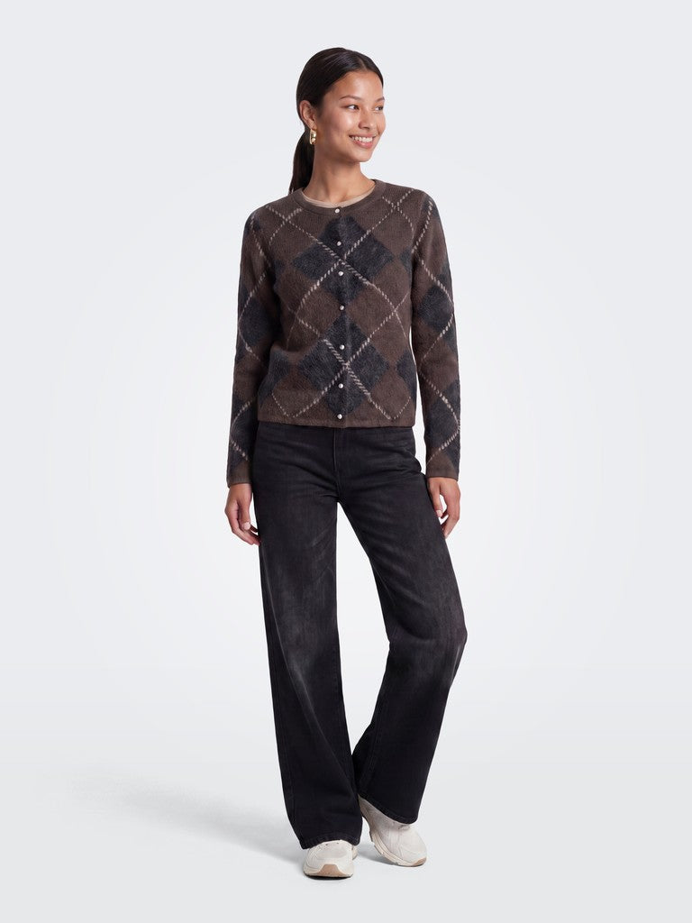 ONLY Noeme LS O-Neck Cardigan | Caffee