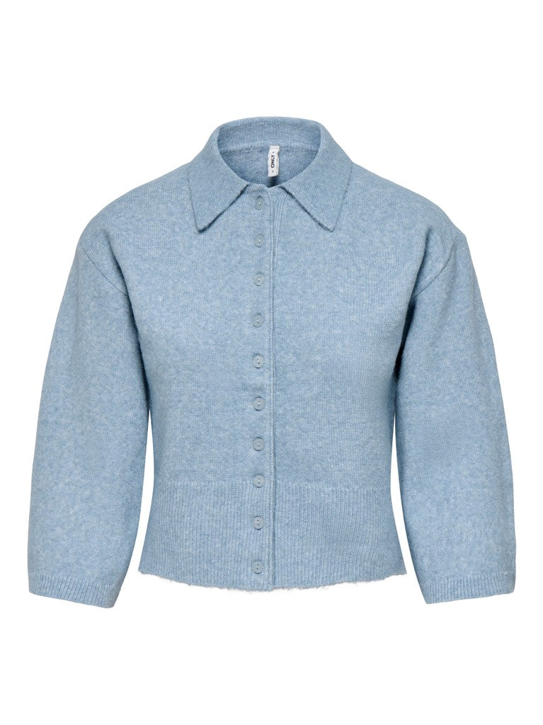 ONLY Macey 3/4 PoloCardigan | Dusty Blue