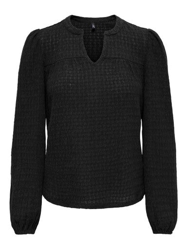 Only Ilse Long Sleeve V-Neck Top | Black 15384066