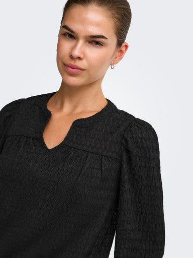 Only Ilse Long Sleeve V-Neck Top | Black 15384066