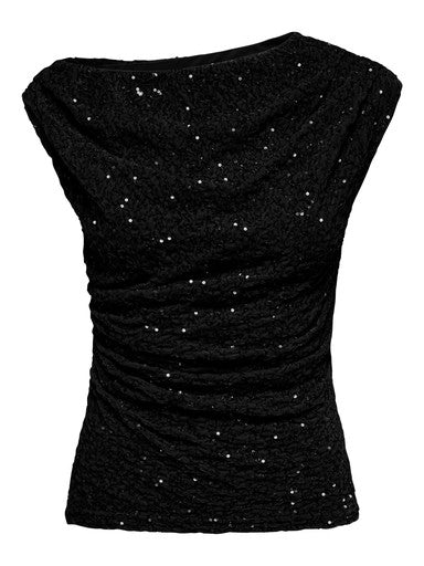 Only Sleeveless Sequin Top | Black 15383400