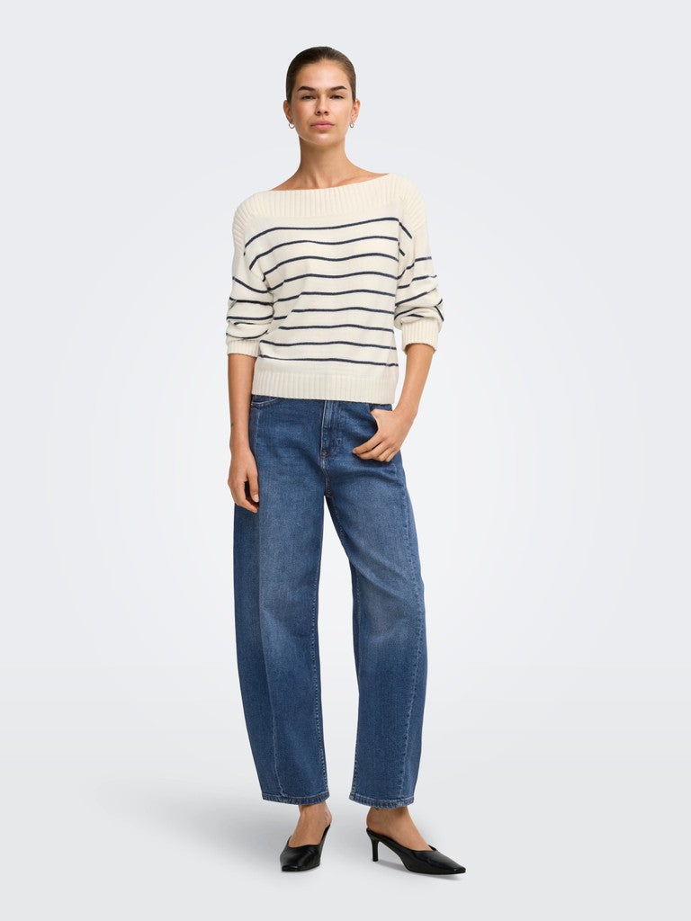 ONLY Jessica HW Barrel Ank Denim Jeans | Med Blue