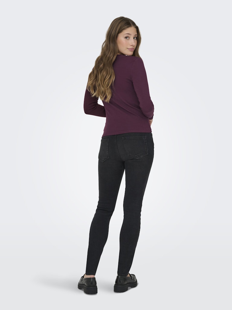 ONLY Riley O-Neck L/S Top | Wine