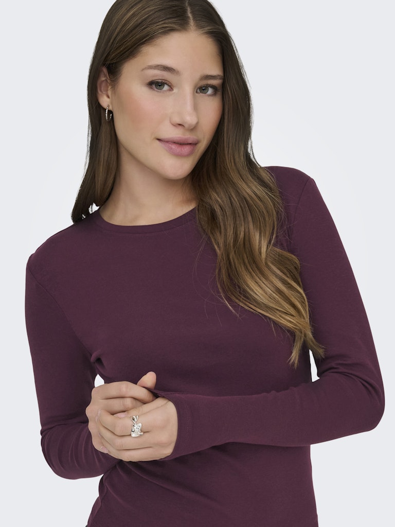 ONLY Riley O-Neck L/S Top | Wine