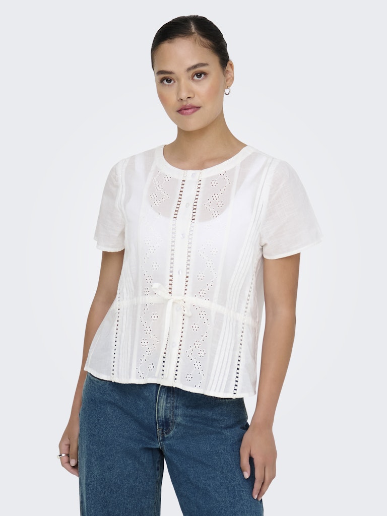 ONLY Siffi Sl Embrodery Top | Cloud Dancer