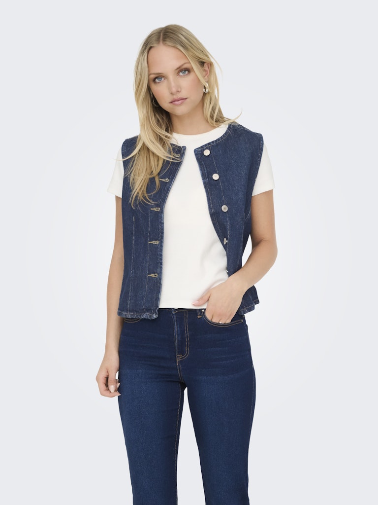 ONLY Aya S/L Fitted Denim Waistcoat