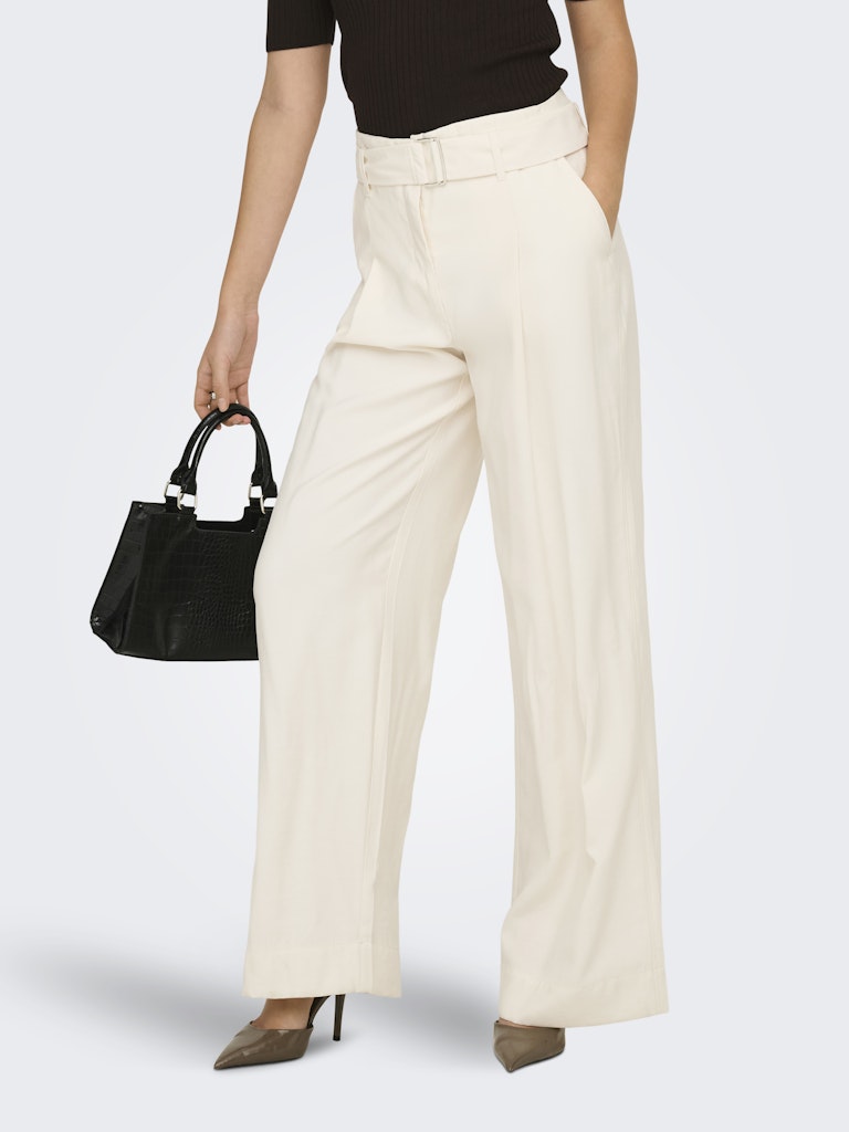 ONLY Tila Life HW Belt Wide Pants| Cloud Dancer