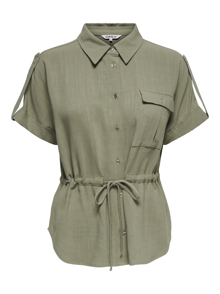 ONLY Siesta S/S  Linen Shirt  | Green