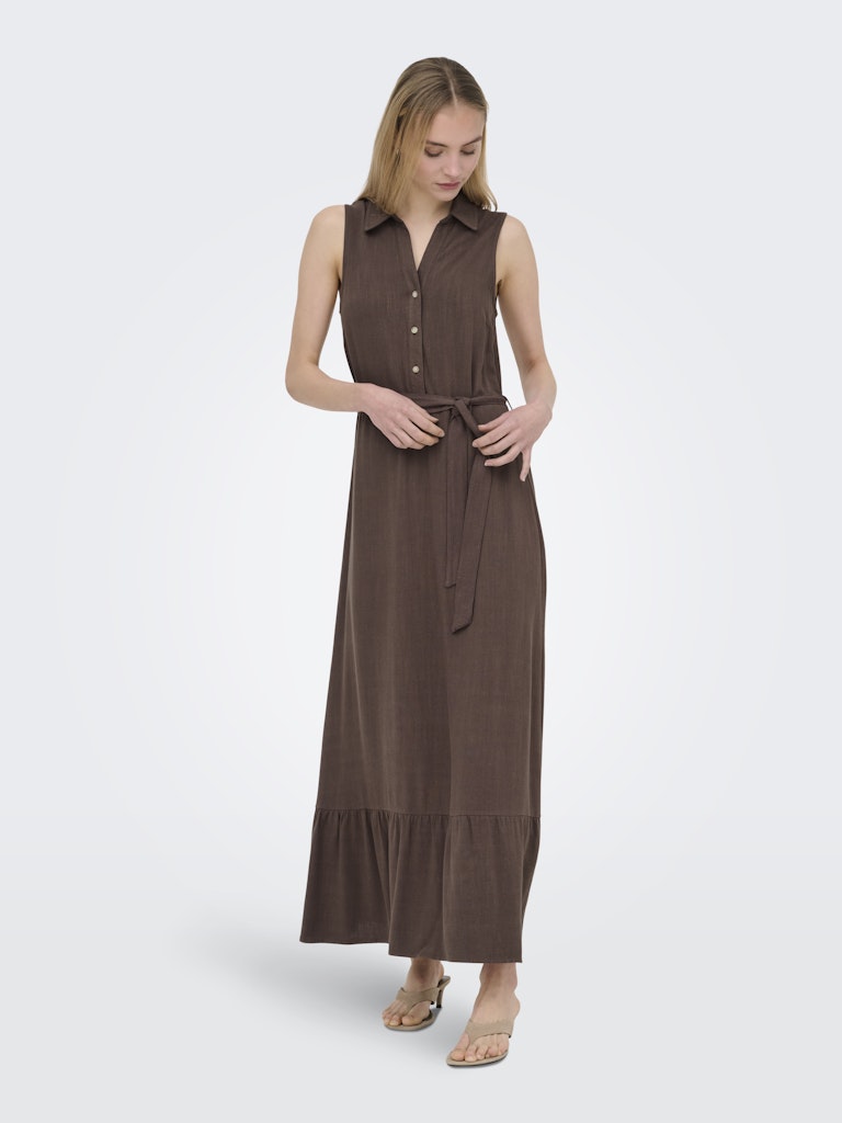 ONLY Siesta Linen SL Belt Dress | Brown