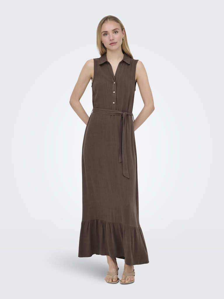 ONLY Siesta Linen SL Belt Dress | Brown