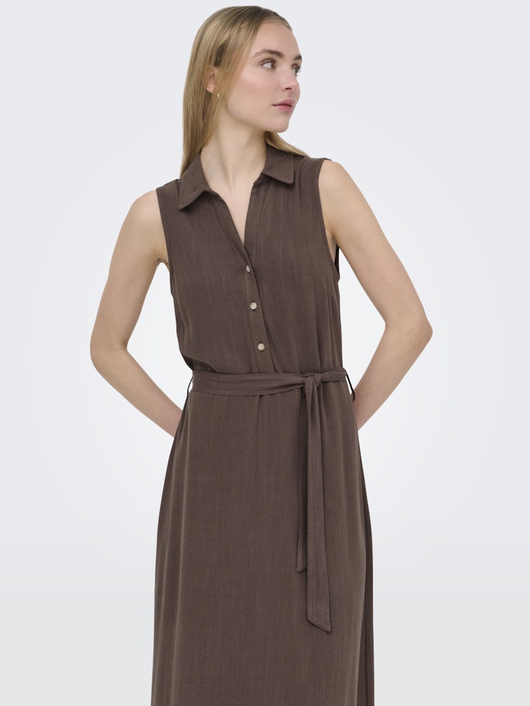 ONLY Siesta Linen SL Belt Dress | Brown