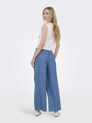 ONLY Bea Hight Waist Wide-Leg Denim Jeans  | Med Blue