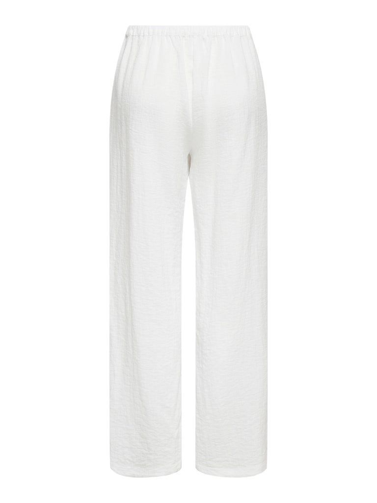 ONLY Ita MW Linen Look Wide Pants | White