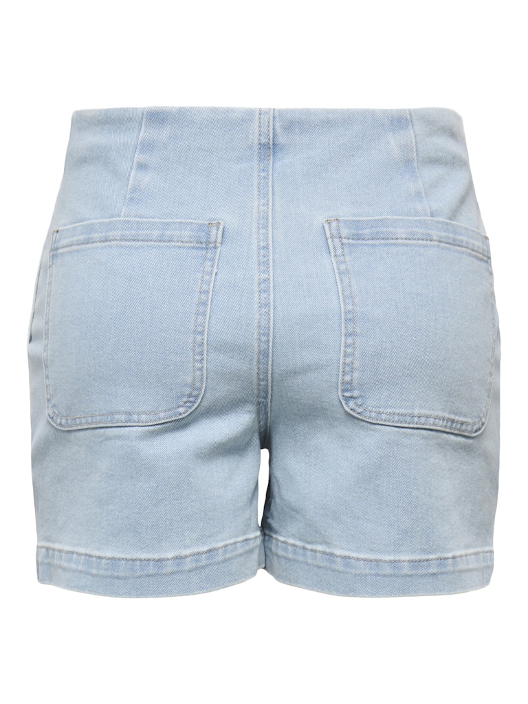 ONLY Madeline Button High Waist Shorts | Light Blue
