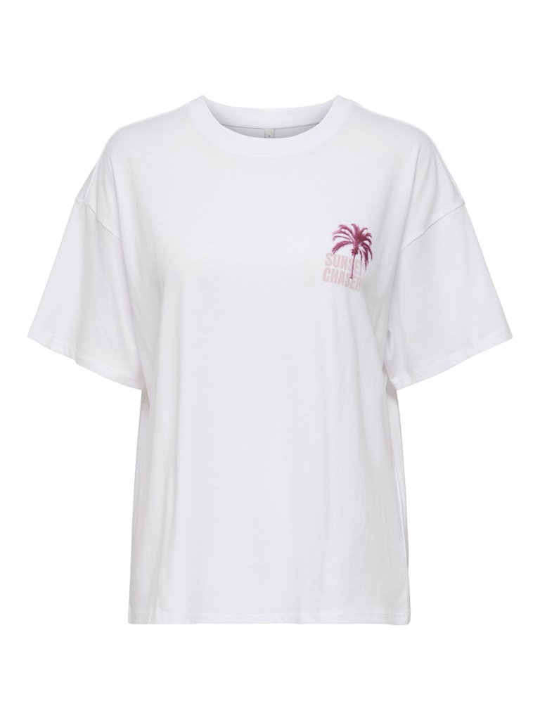 ONLY Mila S/S Print Tee Shirt | White