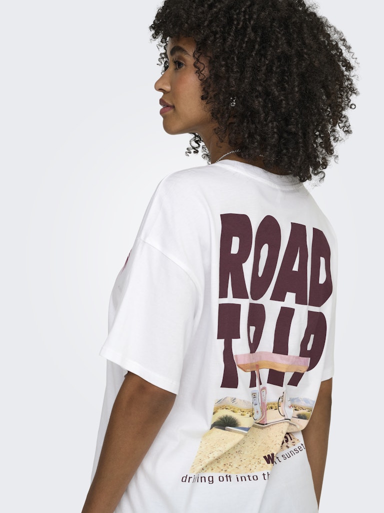 ONLY Mila S/S Print Tee Shirt | White