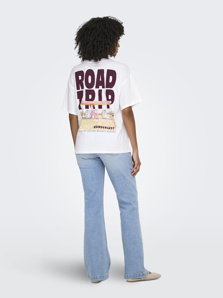 ONLY Mila S/S Print Tee Shirt | White