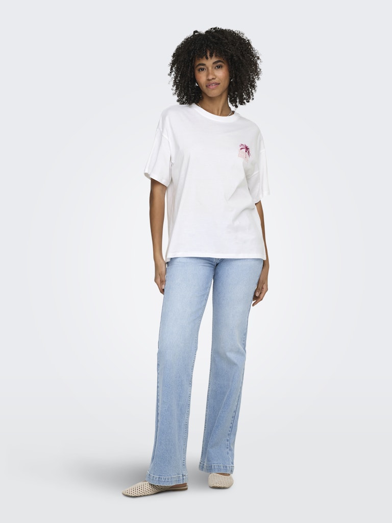 ONLY Mila S/S Print Tee Shirt | White