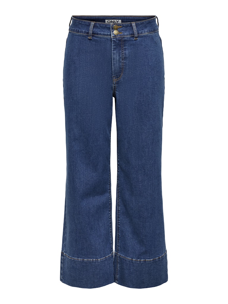 ONLY Madison HW DO BT Crop Width Denim | Med Blue