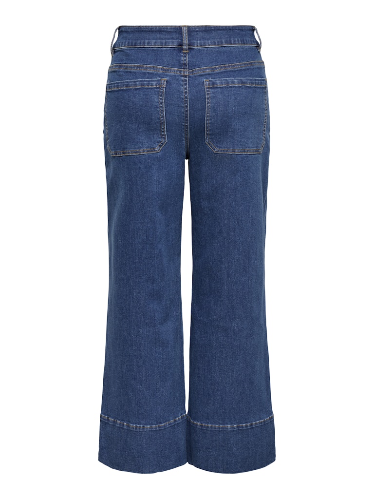 ONLY Madison HW DO BT Crop Width Denim | Med Blue