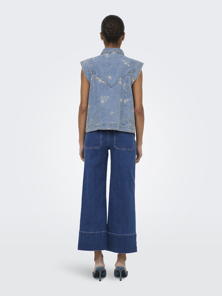 ONLY Madison HW DO BT Crop Width Denim | Med Blue