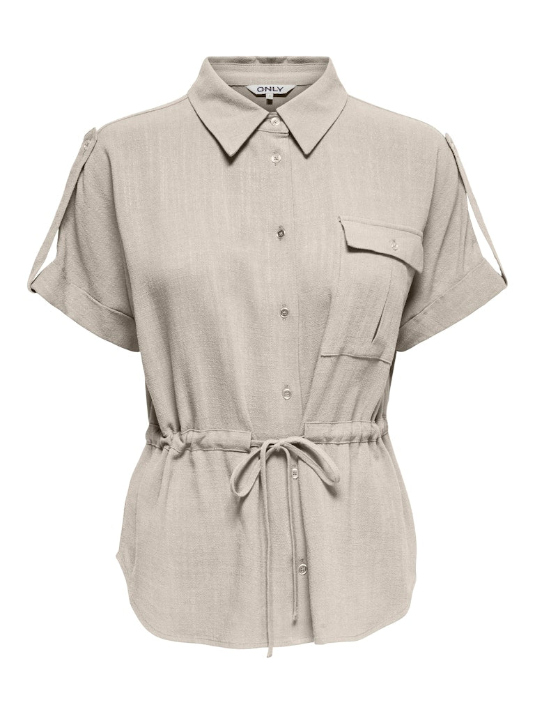 ONLY Siesta S/S  Linen Shirt  | Moon