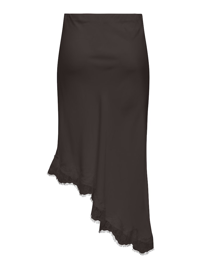 ONLY Faraya Satin Lace Skirt | Chocolate