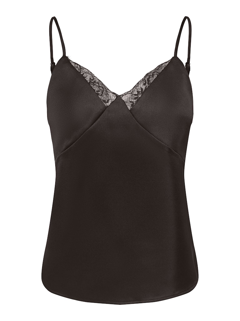 ONLY Faraya Strap Lace Top Satin | Chocolate