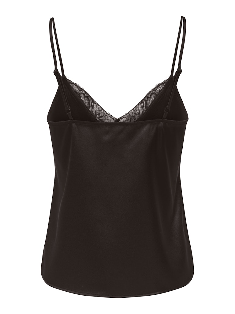 ONLY Faraya Strap Lace Top Satin | Chocolate