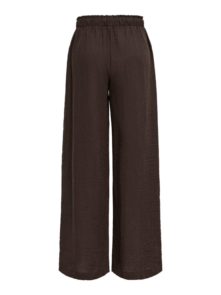 ONLY Emmia Mid Waist Pull-Up X-Wide Trousers | Coffee