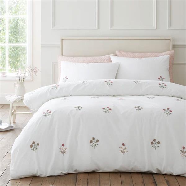 Bianca Adeline Floral Quilt Set | White