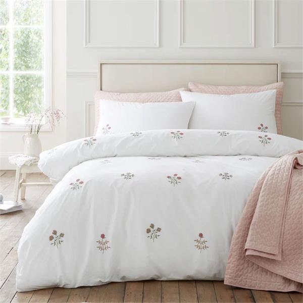 Bianca Adeline Floral Quilt Set | White