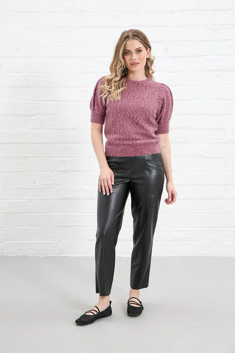 Rant & Rave Penelope Leather Look Trousers | Black RR44-Q44