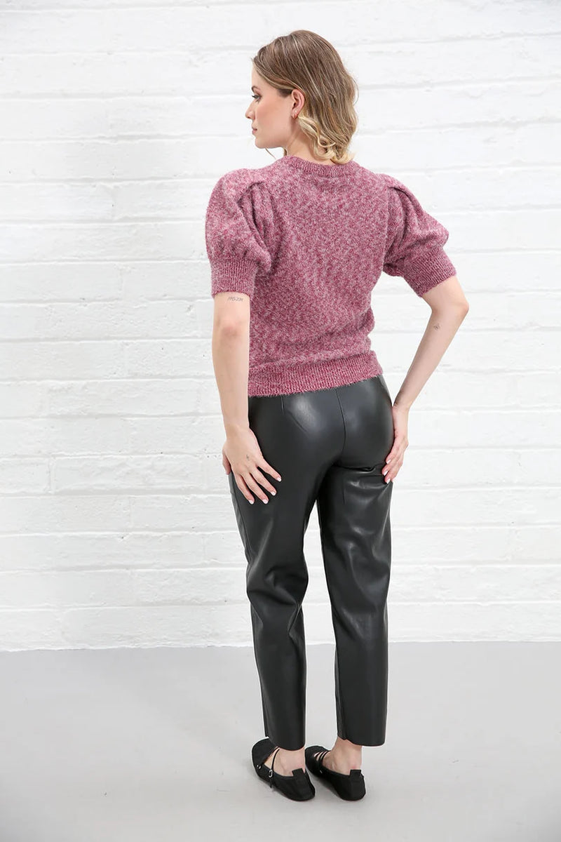 Rant & Rave Penelope Leather Look Trousers | Black RR44-Q44