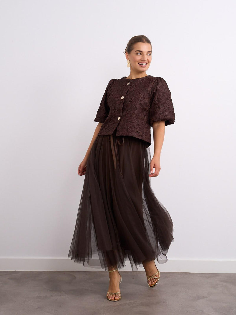 Kyla Arabella Tulle Skirt | Brown 23028