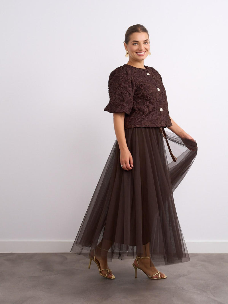 Kyla Arabella Tulle Skirt | Brown 23028