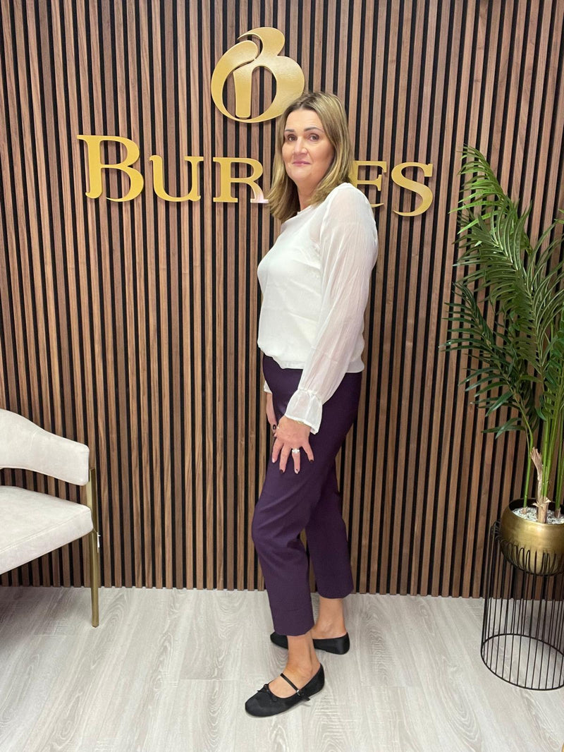 Robell – 68cm Straight Leg Trousers | Purple 51568