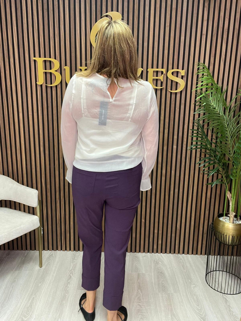 Robell – 68cm Straight Leg Trousers | Purple 51568