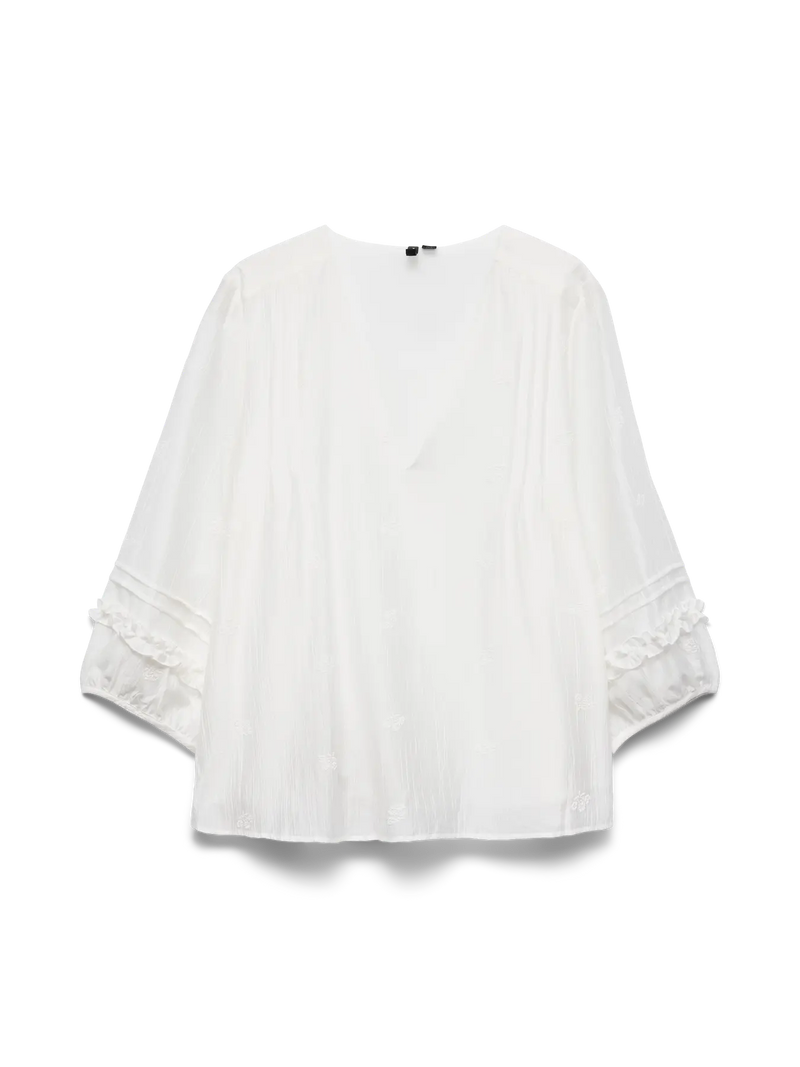 Vero Moda Leslie 3/4 Sleeve Blouse | Cloud Dancer