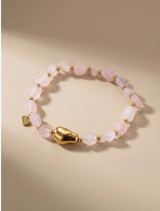 LOLO & YAYA Stone-shaped bracelet + rock | Pink 46904BR