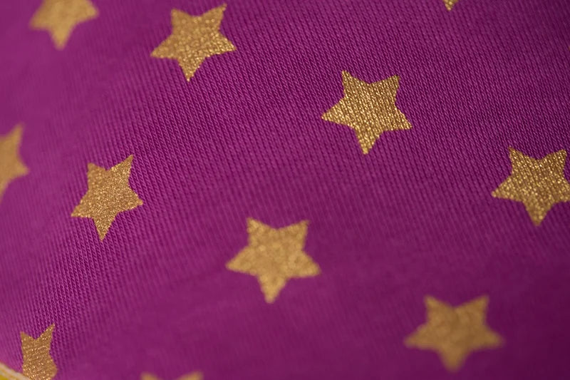 Baby Boo Organic Bandana Bib| Plum With Gold Star Band